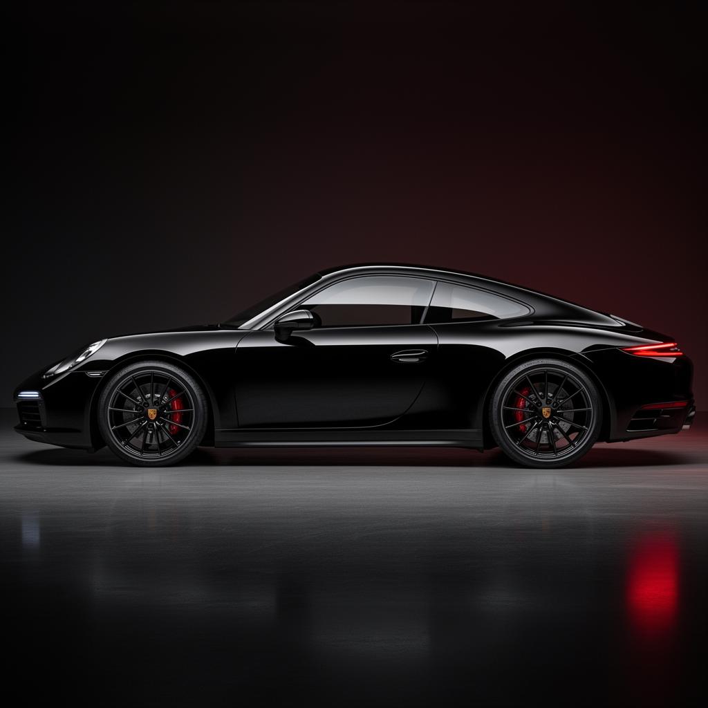 Glossy black Porsche detailed at Autospa